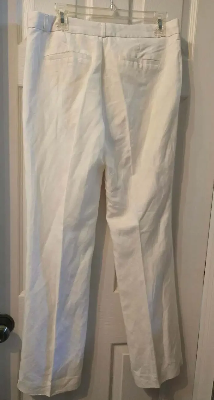 Banana Republic Logan White Linen Blend Dress Pants